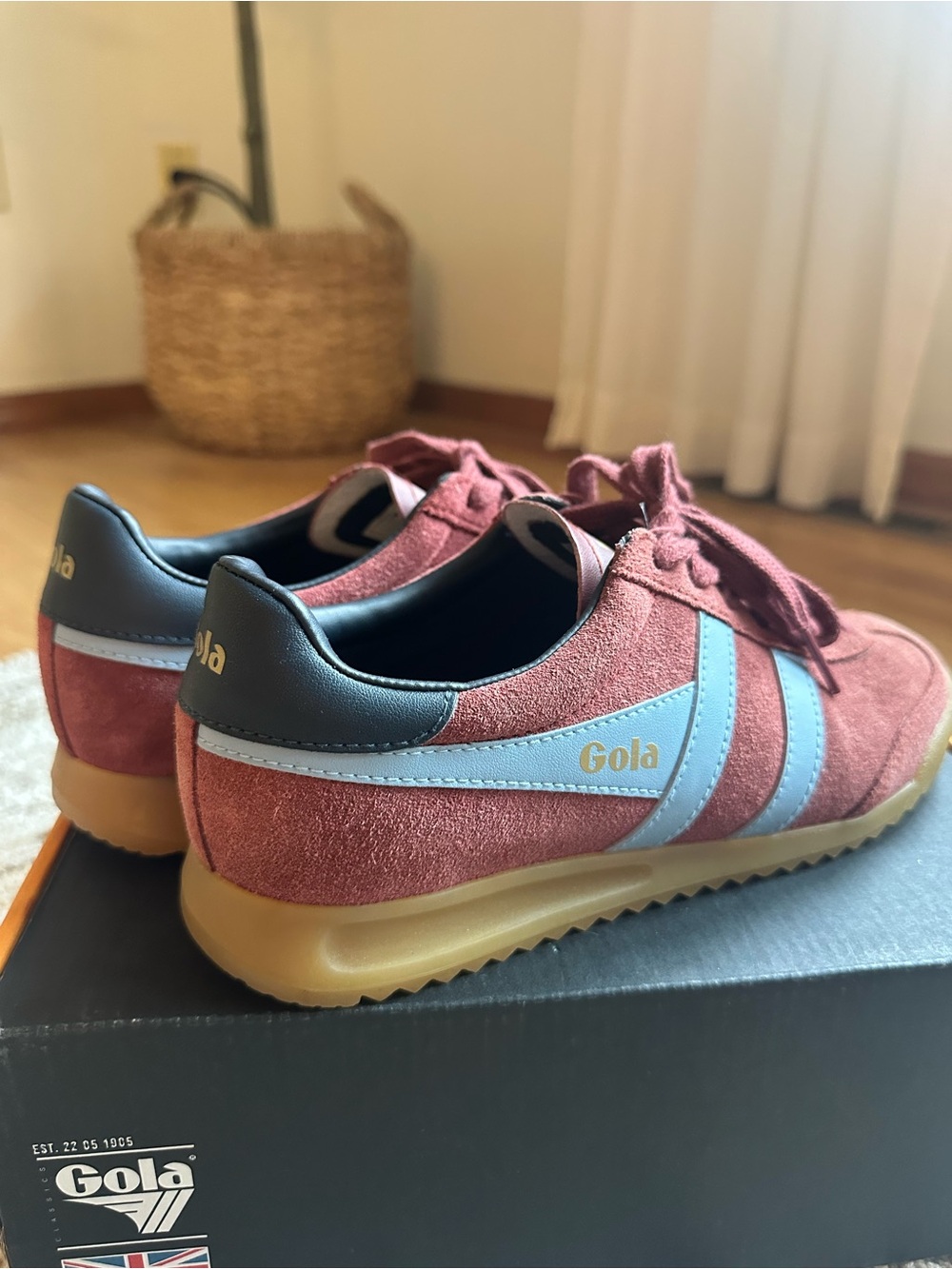 Gola Torpedo Suede Sneakers Burgundy and Light Blue